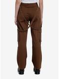 Social Collision Brown Wide Leg Suspender Pants, BROWN, alternate