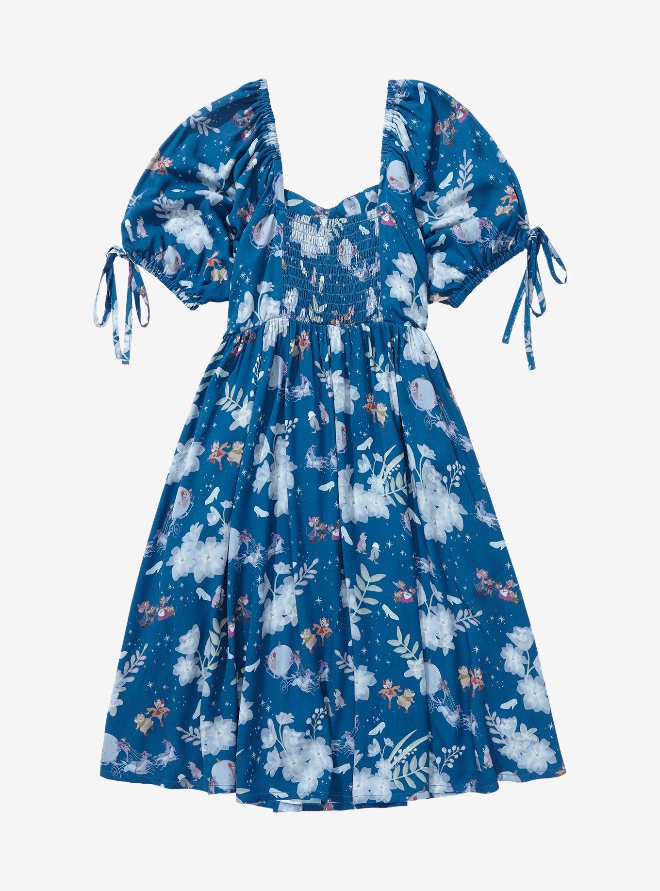 Disney Cinderella Floral Icons Allover Print Dress - BoxLunch Exclusive