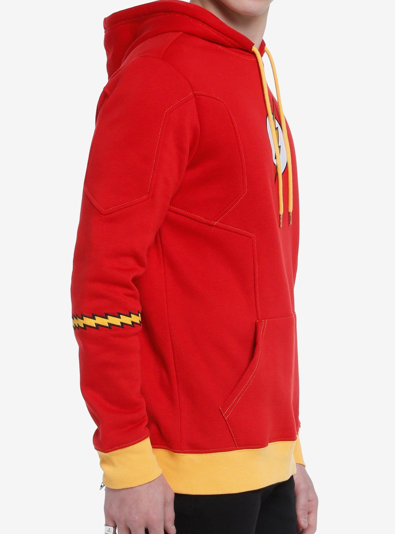 DC Comics The Flash Logo Cosplay Hoodie, RED, alternate