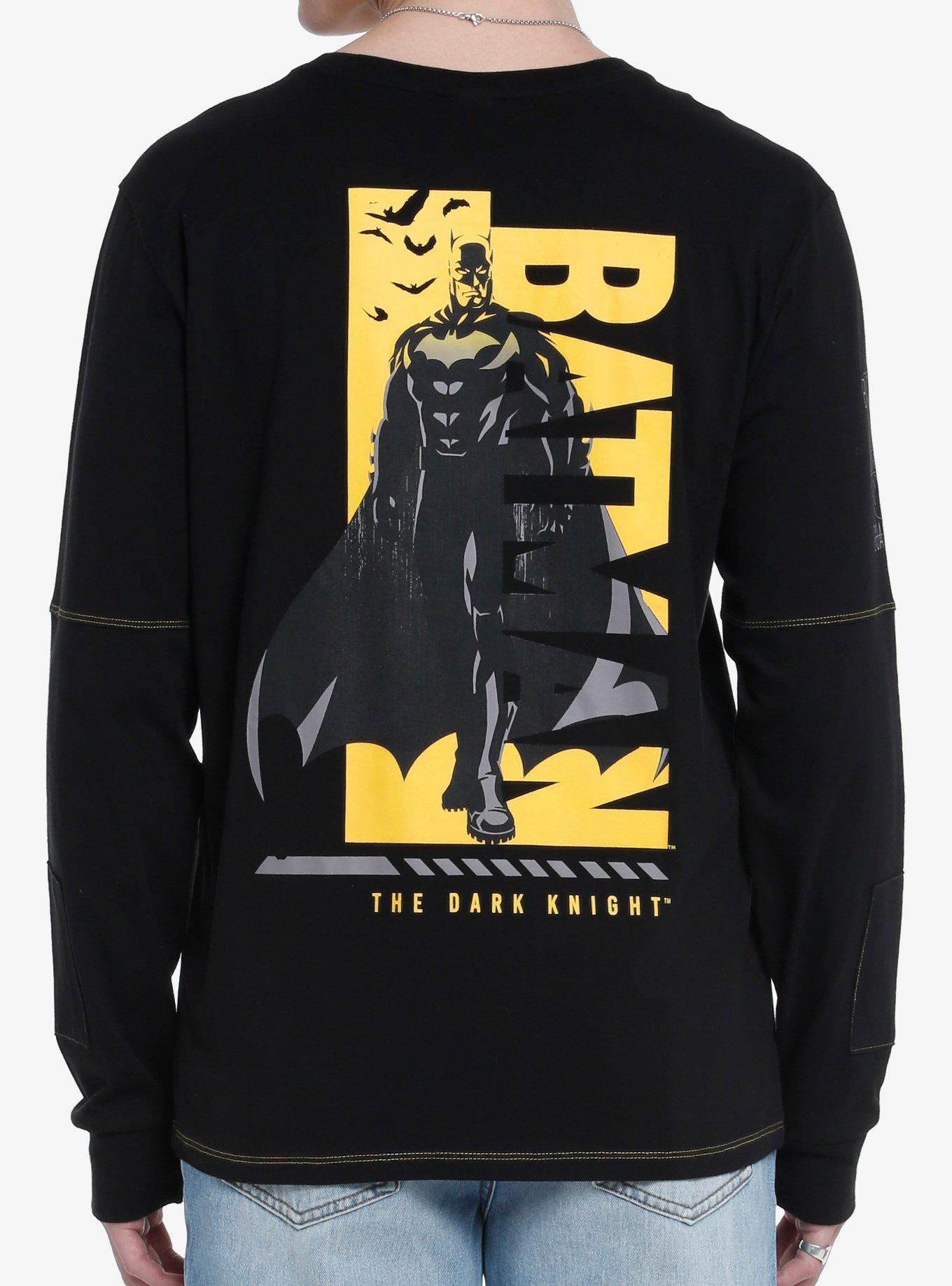 DC Comics The Flash Batman Zipper Long-Sleeve T-Shirt, BLACK, alternate