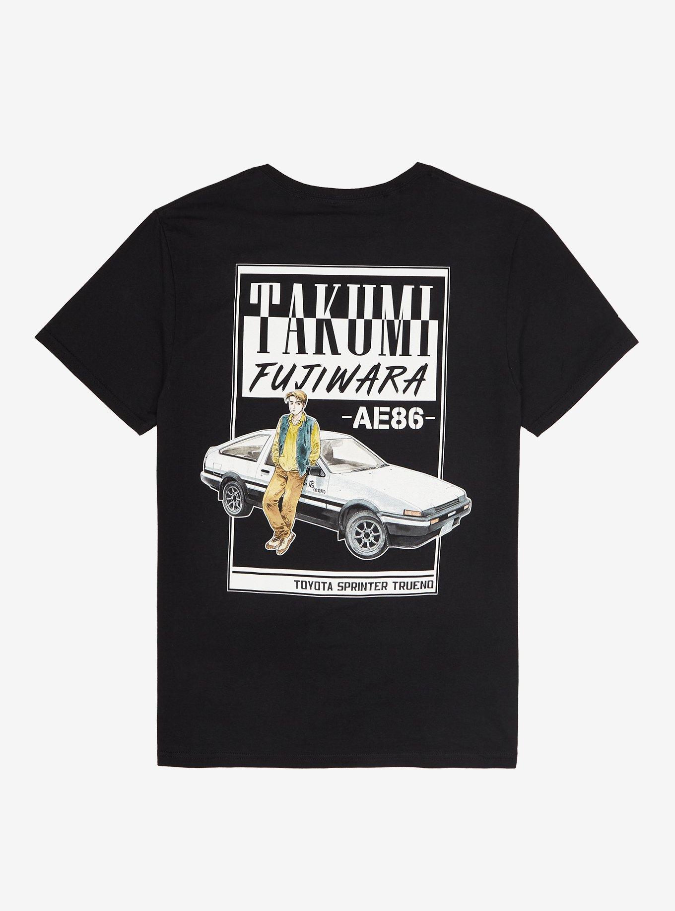 Initial D AE86 Takumi Fujiwara Double-Sided T-Shirt, BLACK, alternate