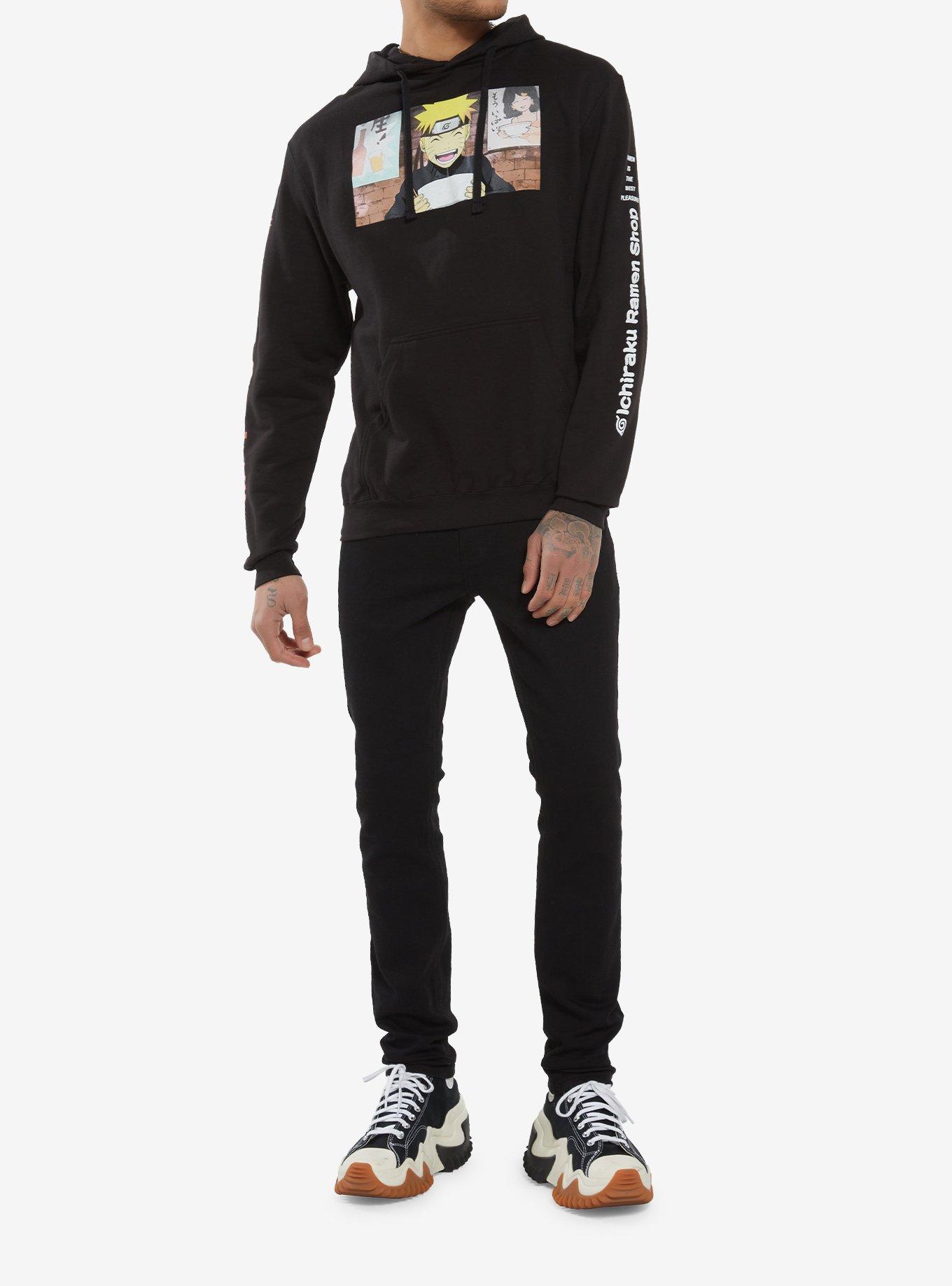 Naruto Shippuden Ichiraku Ramen Panel Hoodie, BLACK, alternate