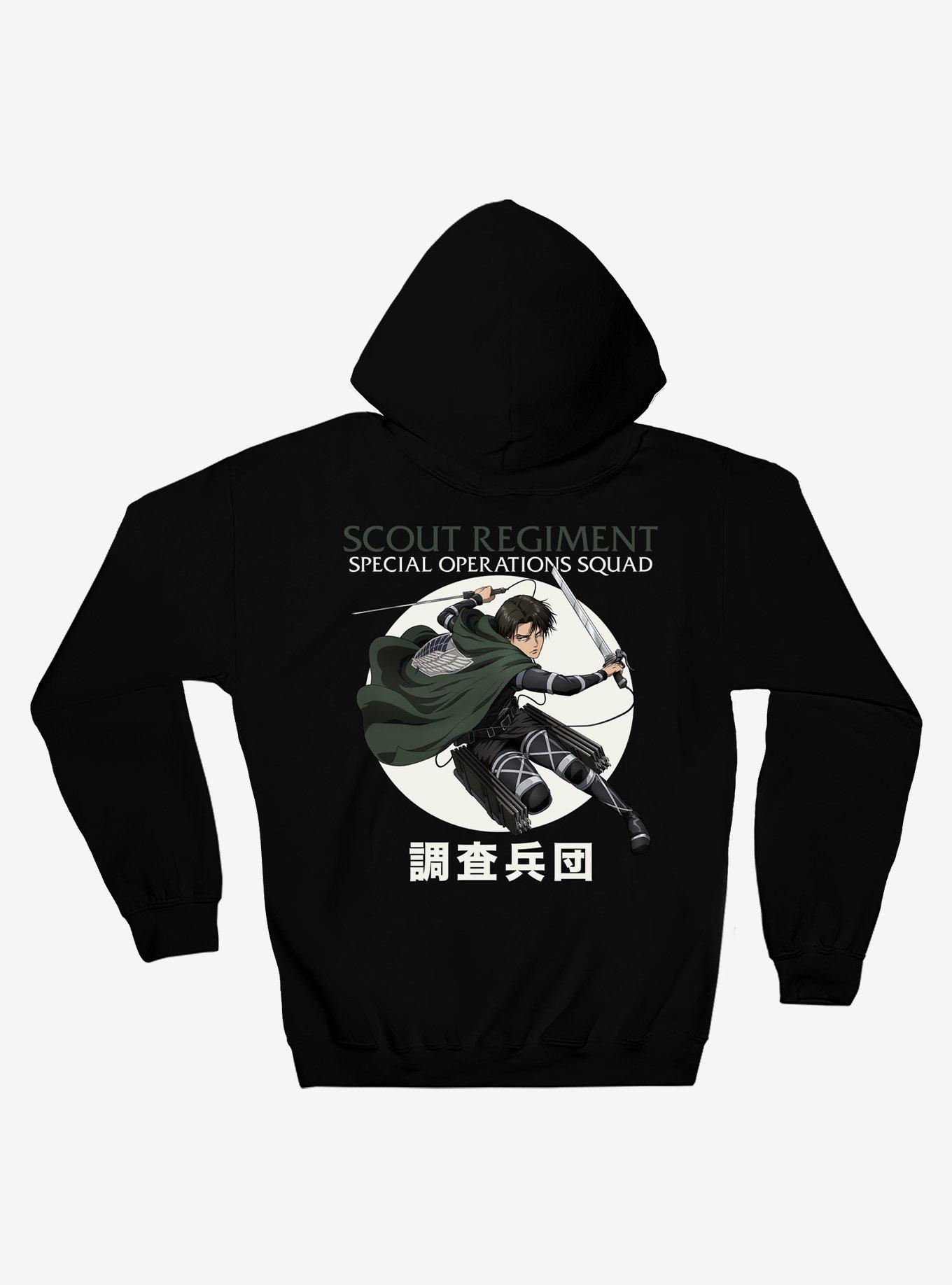 Attack On Titan Levi Final Season Uniform Hoodie, BLACK, alternate