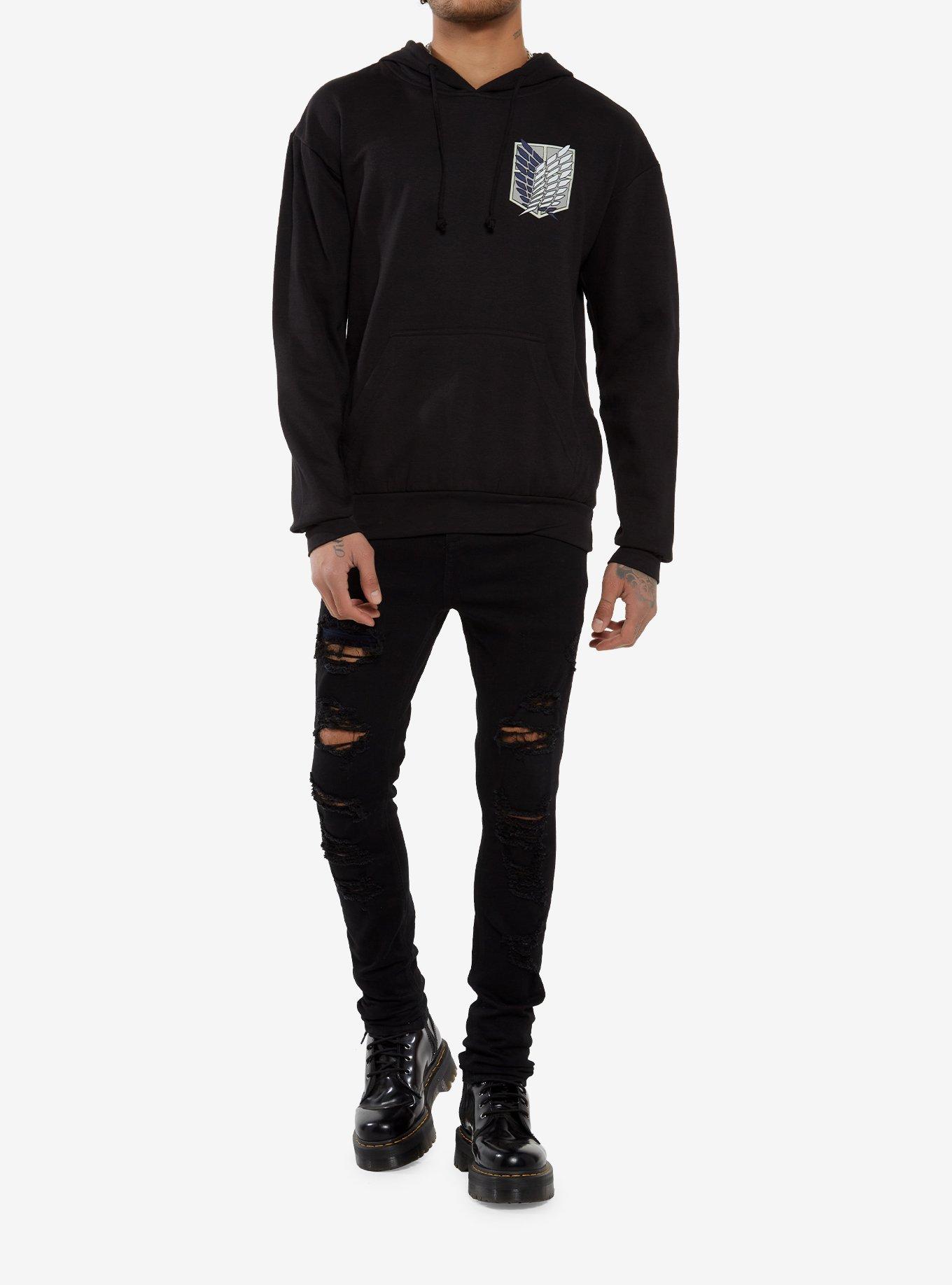 Attack On Titan Levi Final Season Uniform Hoodie, BLACK, alternate