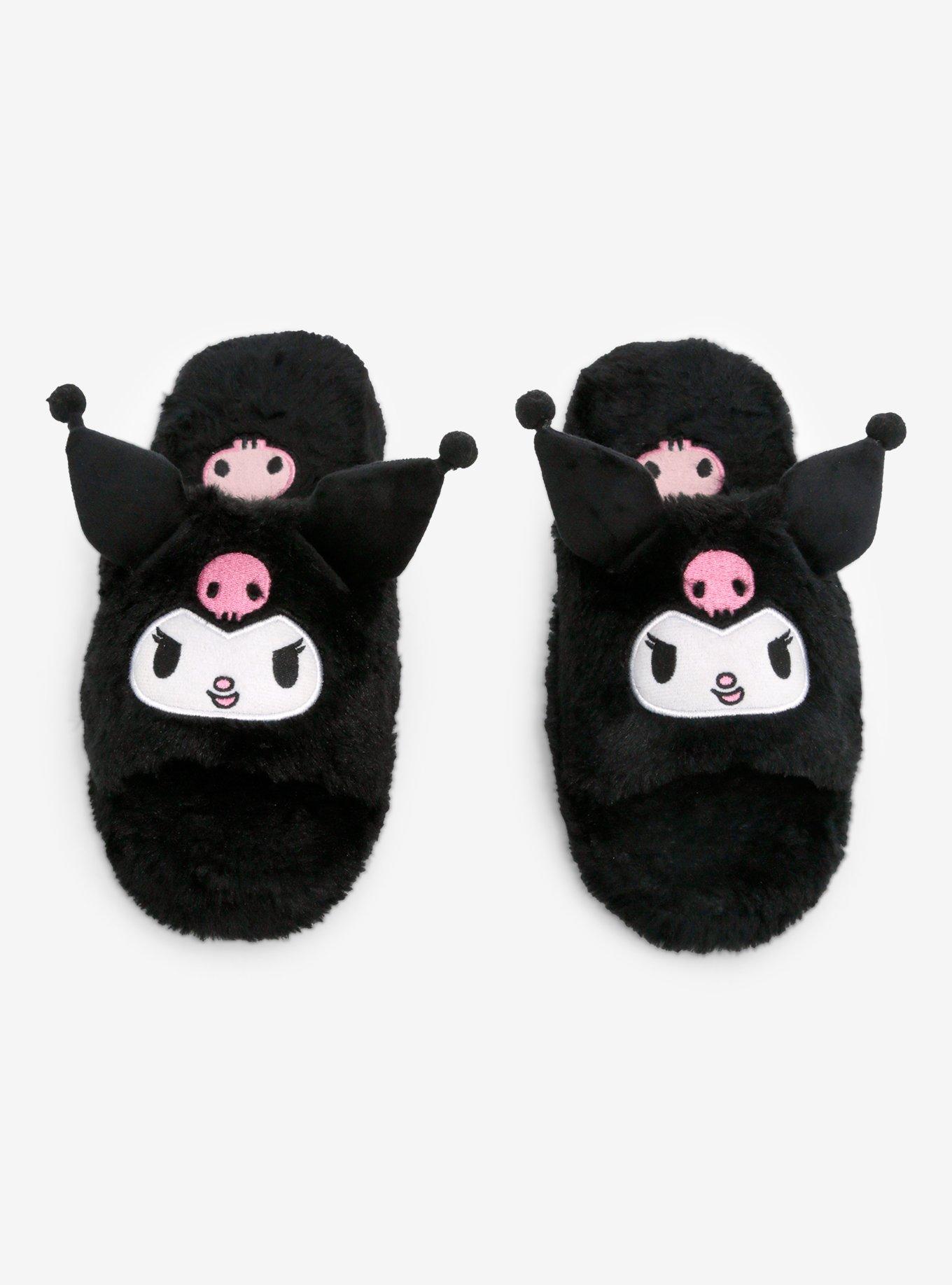 Kuromi 3D Ear Fuzzy Slippers, MULTI, alternate