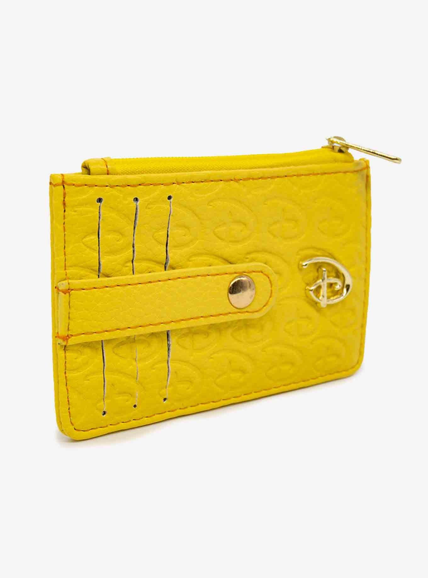 Disney Signature D Debossed Yellow Vegan Leather Cardholder, , alternate