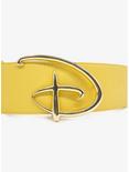 Disney Signature D Logo Gold Buckle Yellow Vegan Leather Belt, BRIGHT YELLOW, alternate