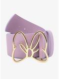 Disney Minnie Mouse Gold Bow Buckle Lilac Vegan Leather Belt, LILAC, alternate