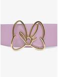 Disney Minnie Mouse Gold Bow Buckle Lilac Vegan Leather Belt, LILAC, alternate