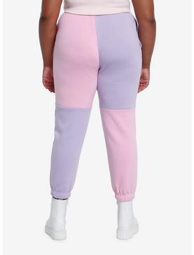 Pastel Clown Bear Color-Block Girls Jogger Sweatpants Plus Size, , hi-res