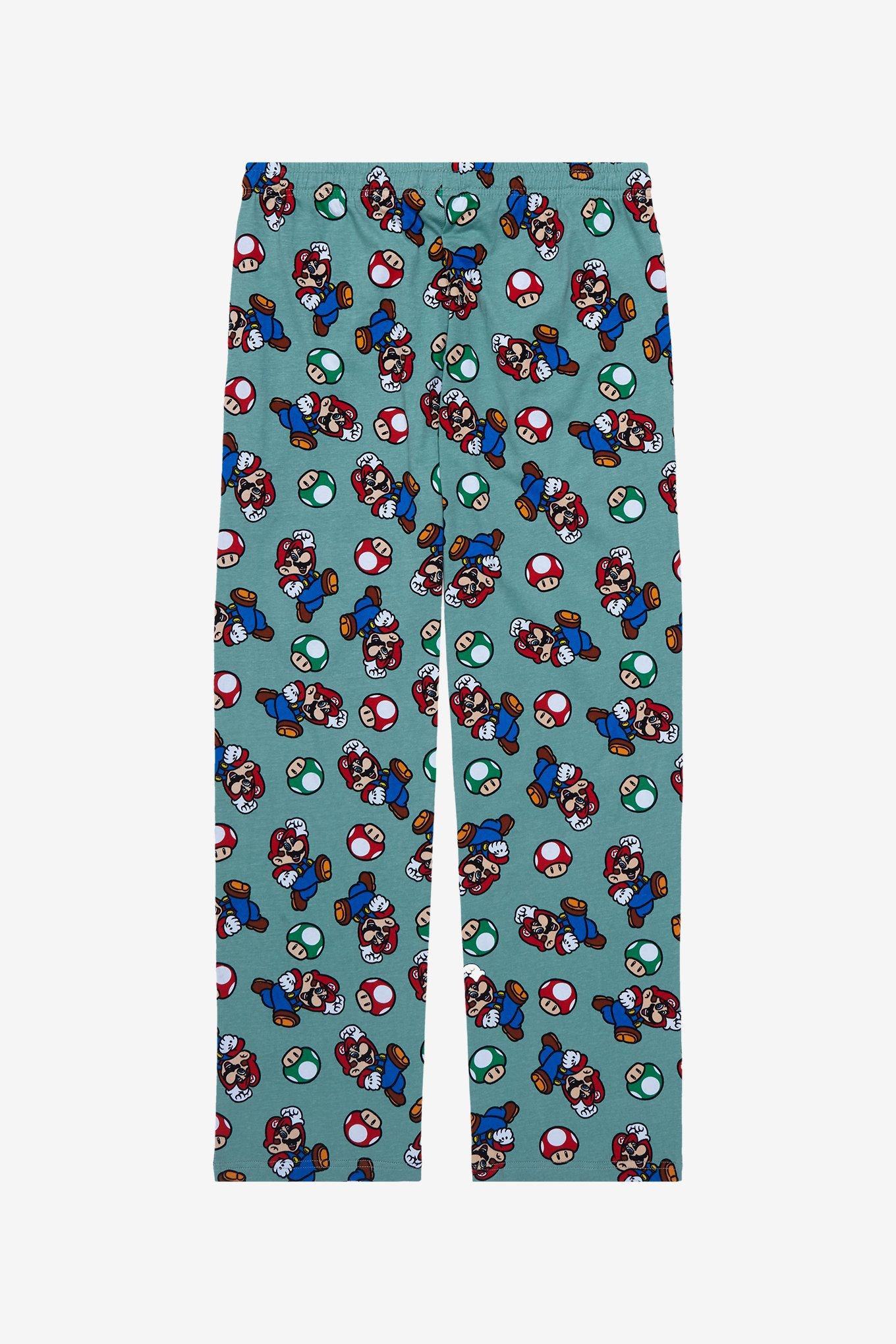 Nintendo Super Mario Bros. Mushrooms Allover Print Sleep Pants - BoxLunch Exclusive, LIGHT GREEN, alternate
