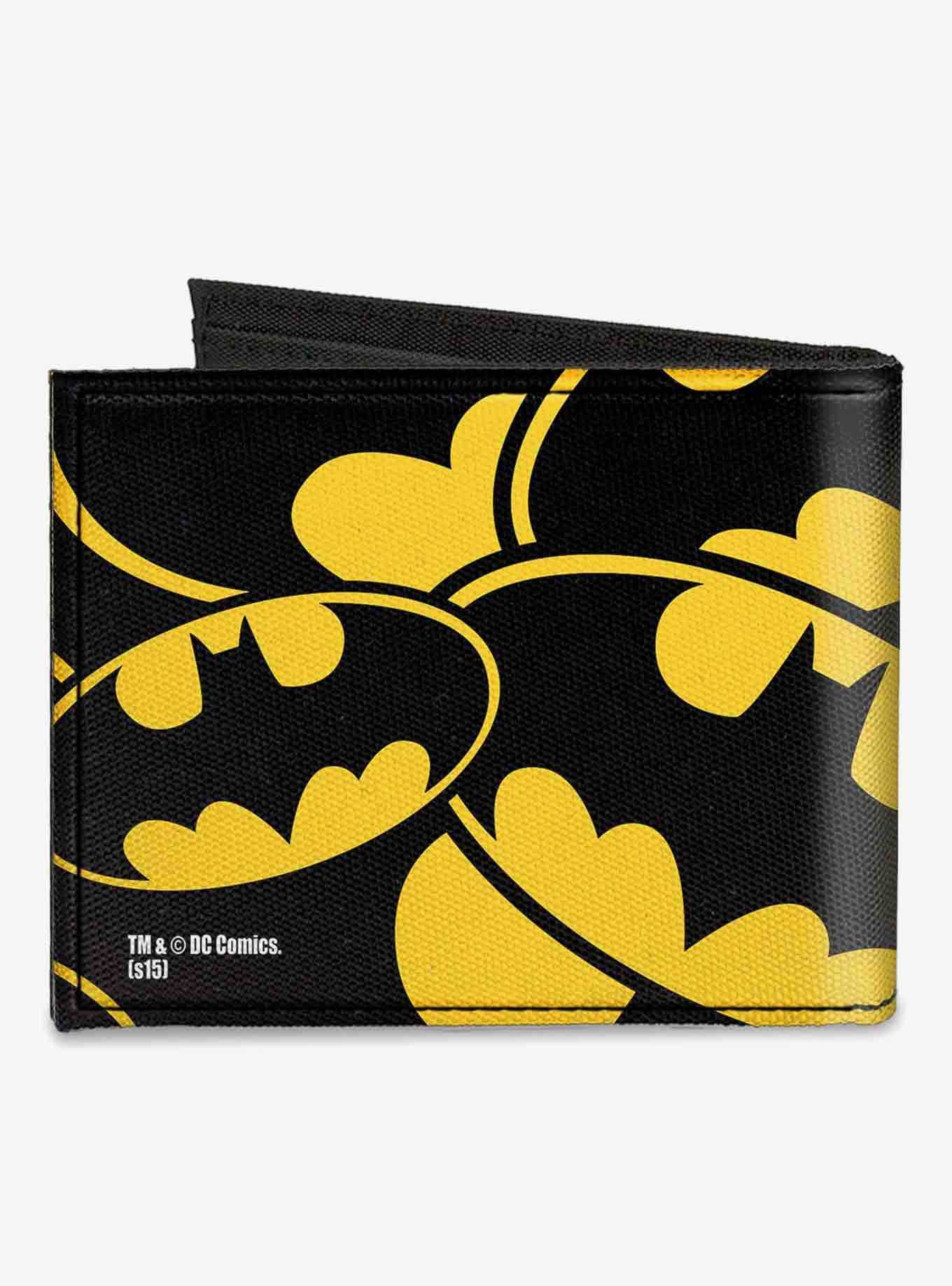 DC Comics Bat Signals Stacked Canvas Bifold Wallet, , hi-res
