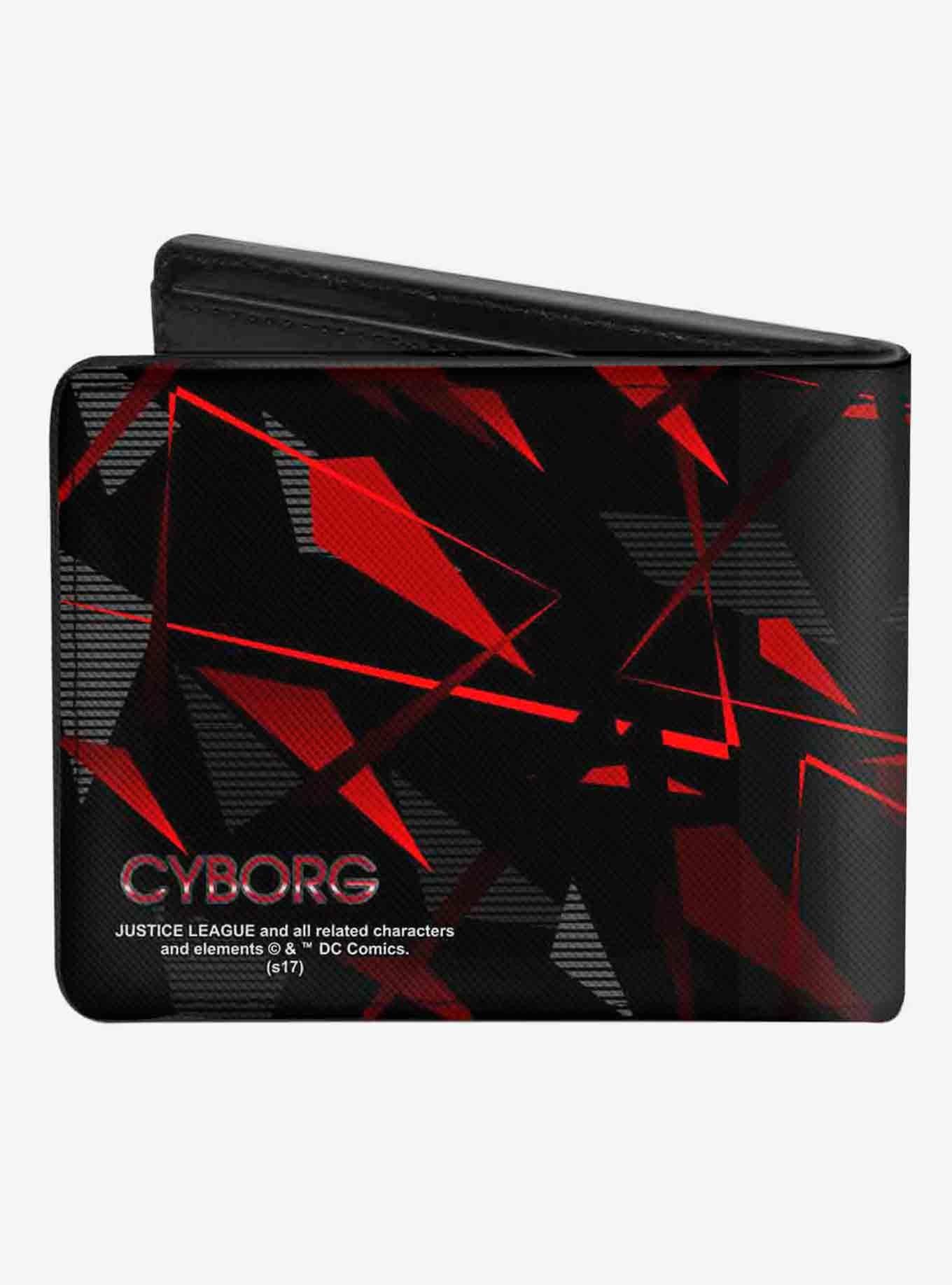 DC Comics Cyborg C Icon Text Abstract Bifold Wallet, , alternate