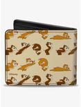 Disney Chip and Dale Action Poses Beige Bifold Wallet, , alternate