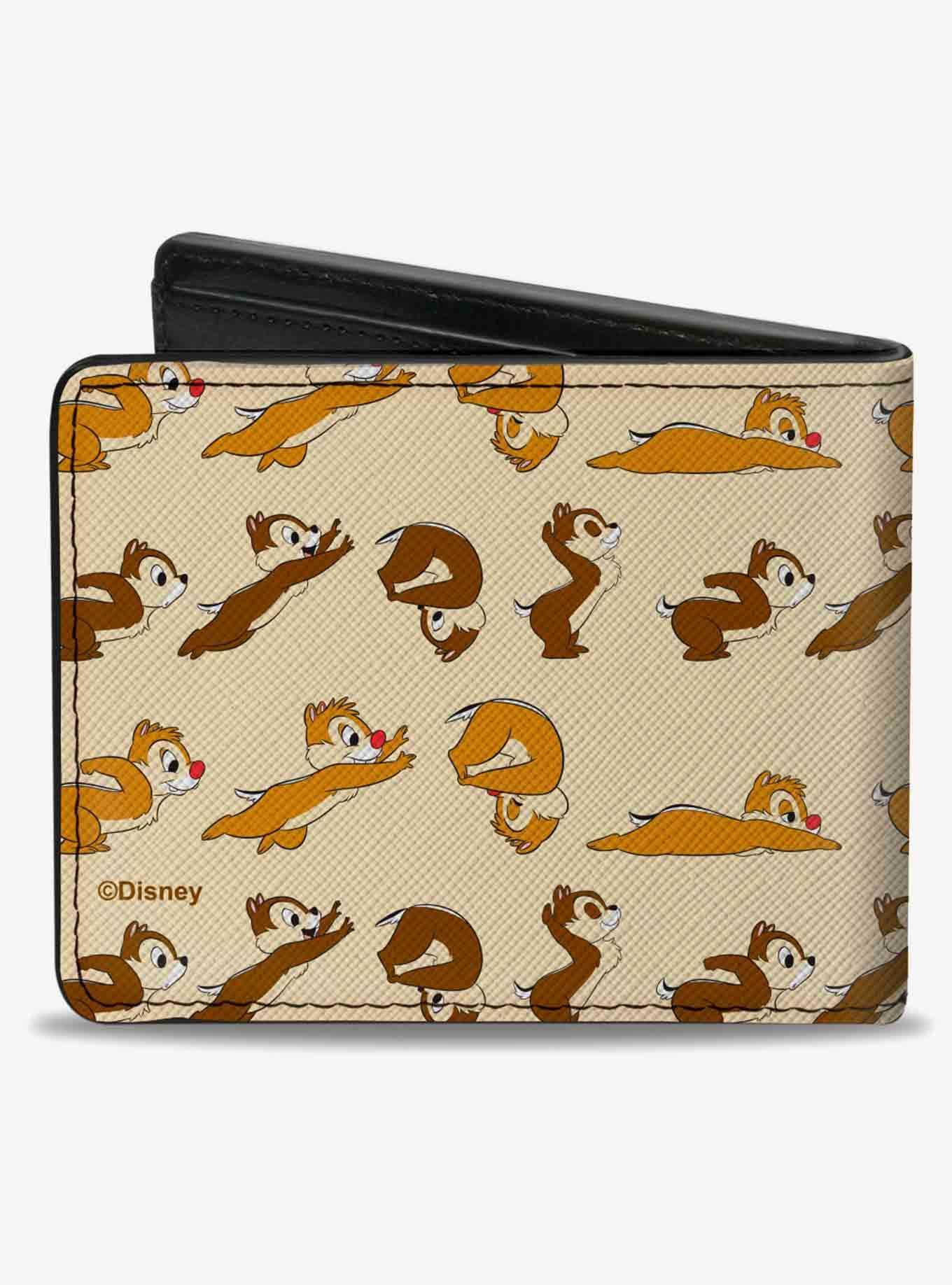 Disney Chip and Dale Action Poses Beige Bifold Wallet, , hi-res