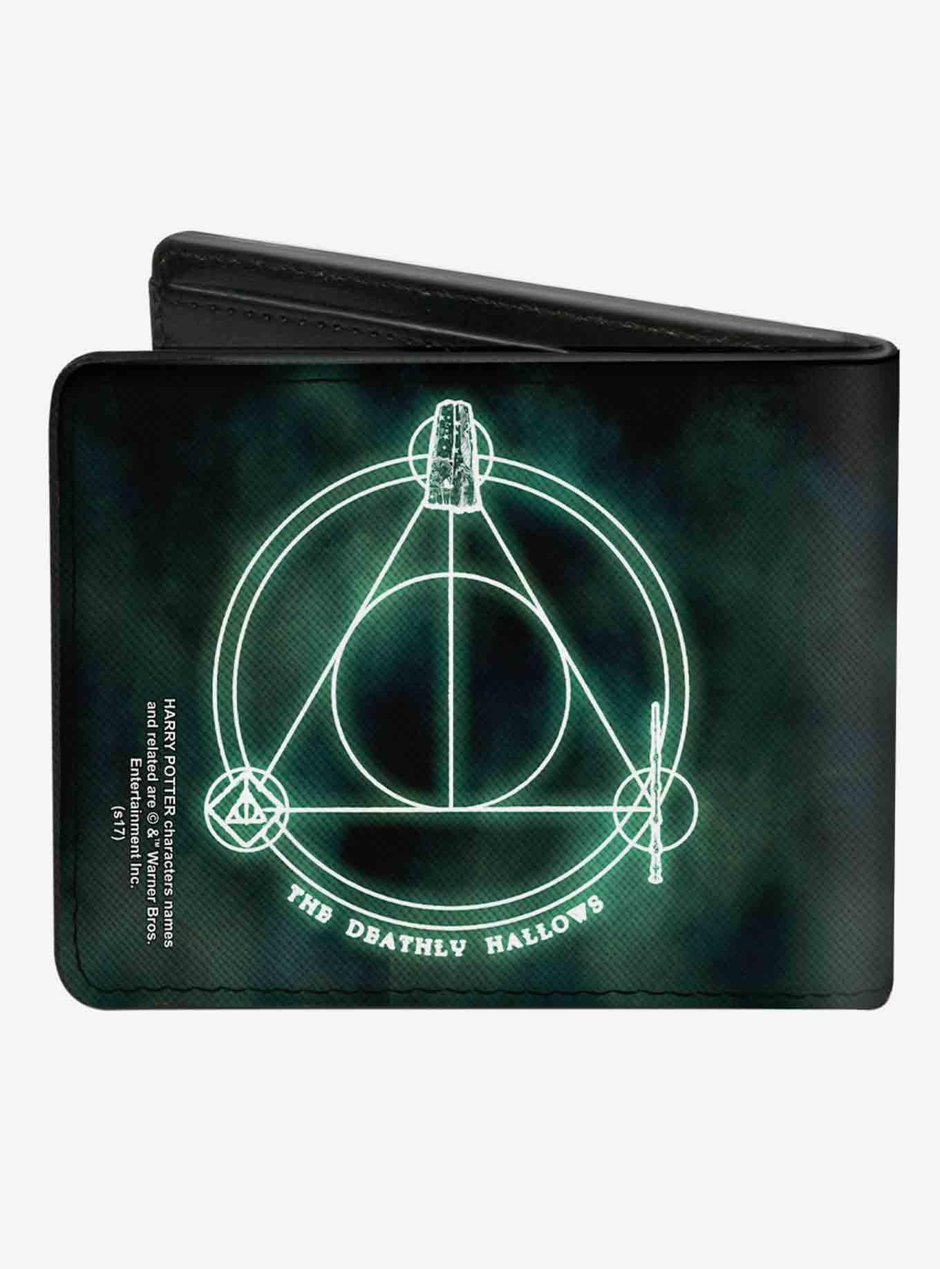 Harry Potter The Deathly Hallows Cloak Stone Wand Trinity Bifold Wallet