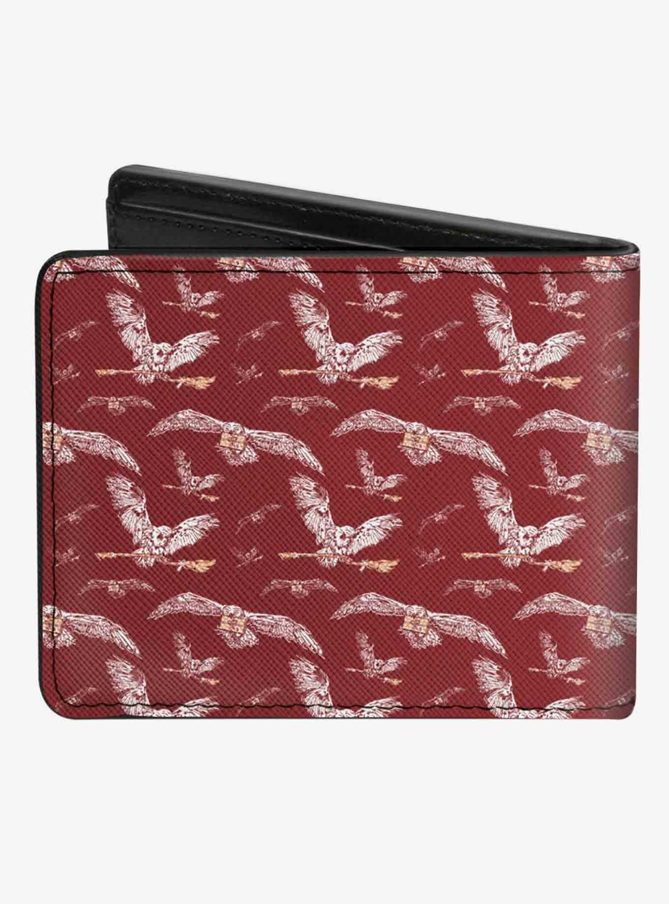 Harry Potter Hedwig Flying Poses Burgundy Bifold Wallet, , hi-res