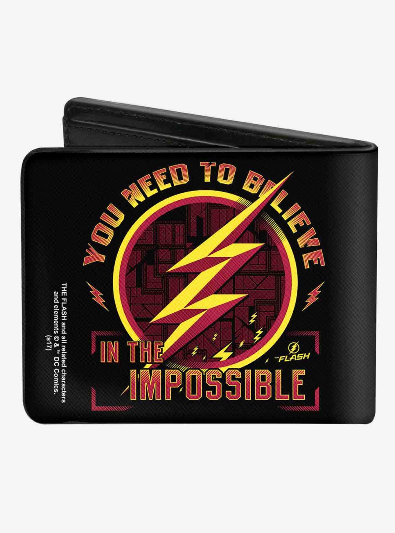 DC Comics The Flash Logo9 You Need to Believe In The Impossible Bifold Wallet, , hi-res