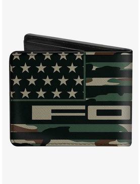 Ford Script Americana Flag WeaTheCamo Olive Bifold Wallet, , hi-res