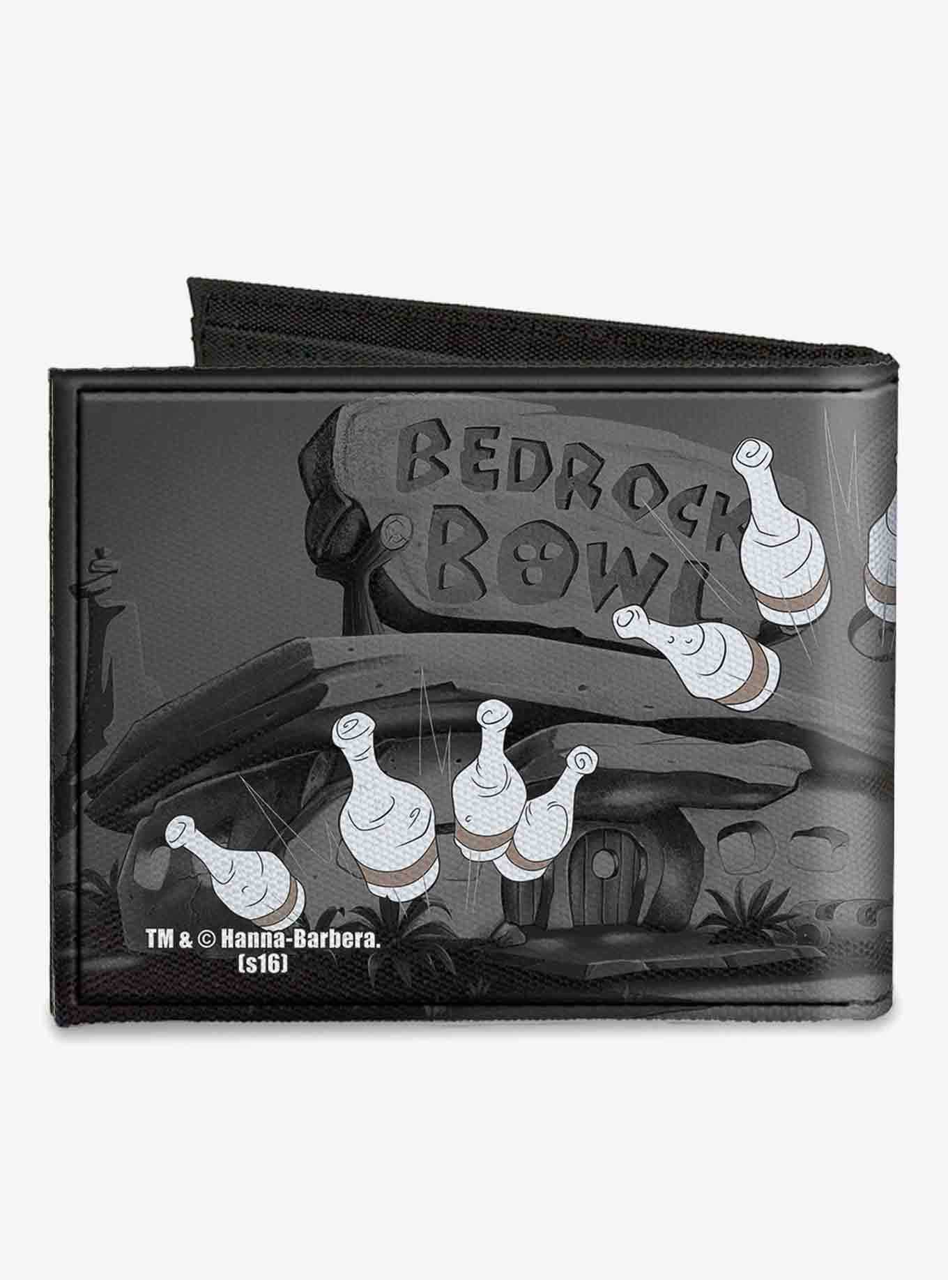 The Flintstones FBowling Pose Bedrock Bowl Bowling Pins Canvas Bifold Wallet, , hi-res