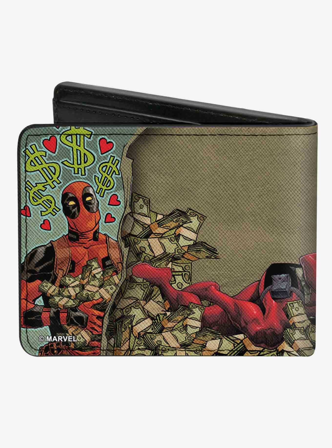 Marvel Deadpool Royalties Are The Quote Money Poses Bifold Wallet, , hi-res
