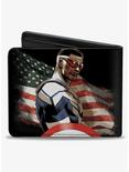 Marvel Captain America Sam Wilson American Flag Pose Bifold Wallet, , alternate