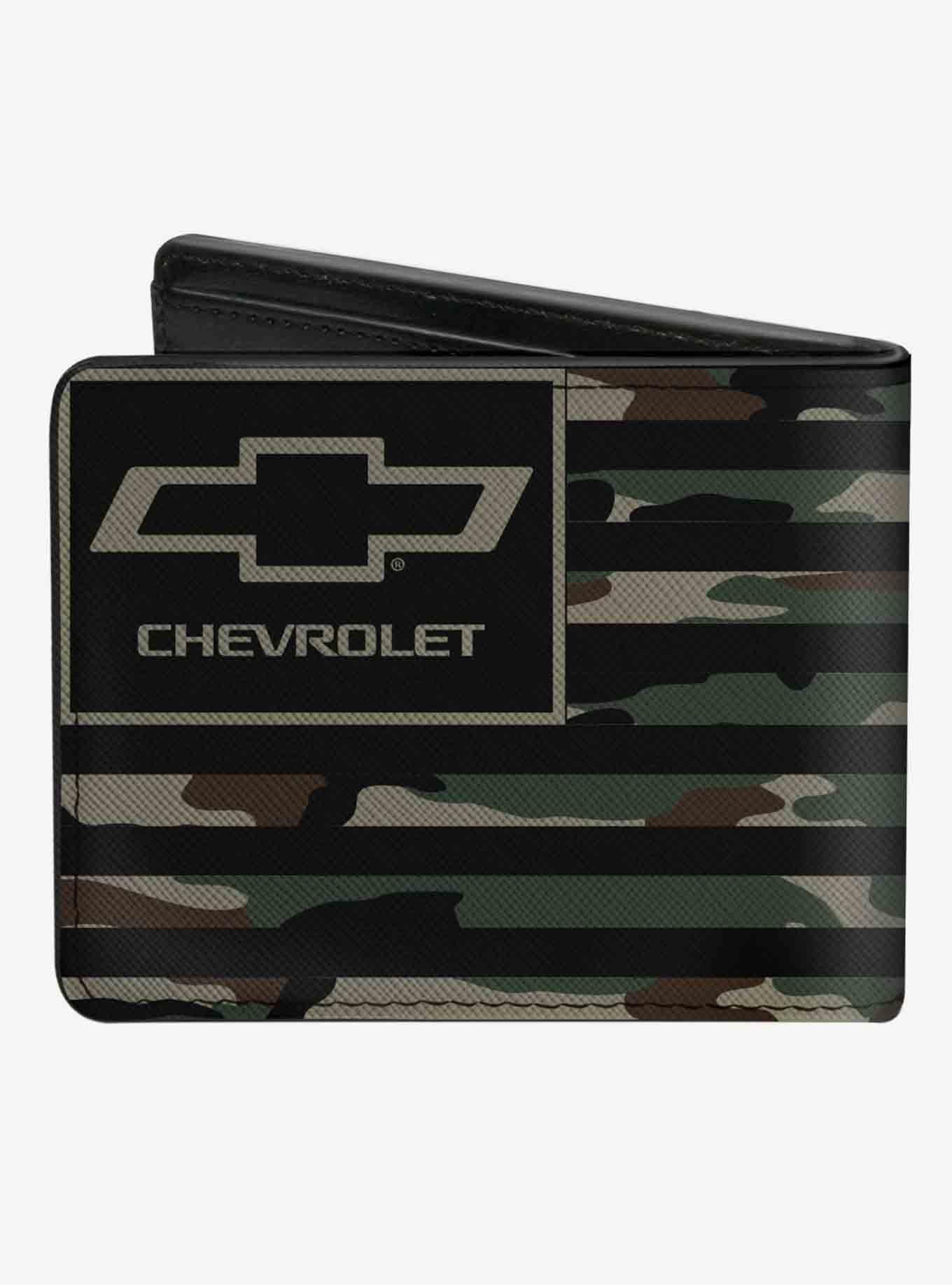 Chevrolet Bowtie Americana Flag WeaTheCamo Olive Bifold Wallet, , hi-res