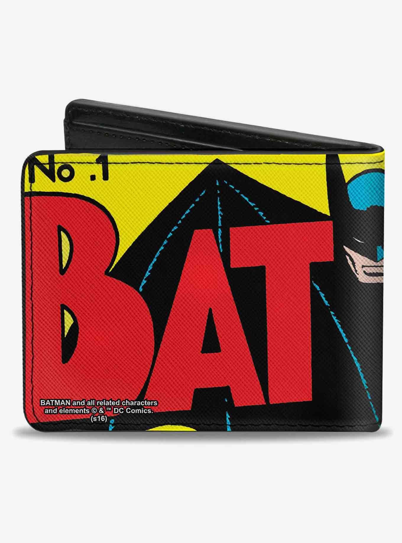 DC Comics Classic Batman Issue 1 Robin Batman Logo Close Up Cover Pose Bifold Wallet