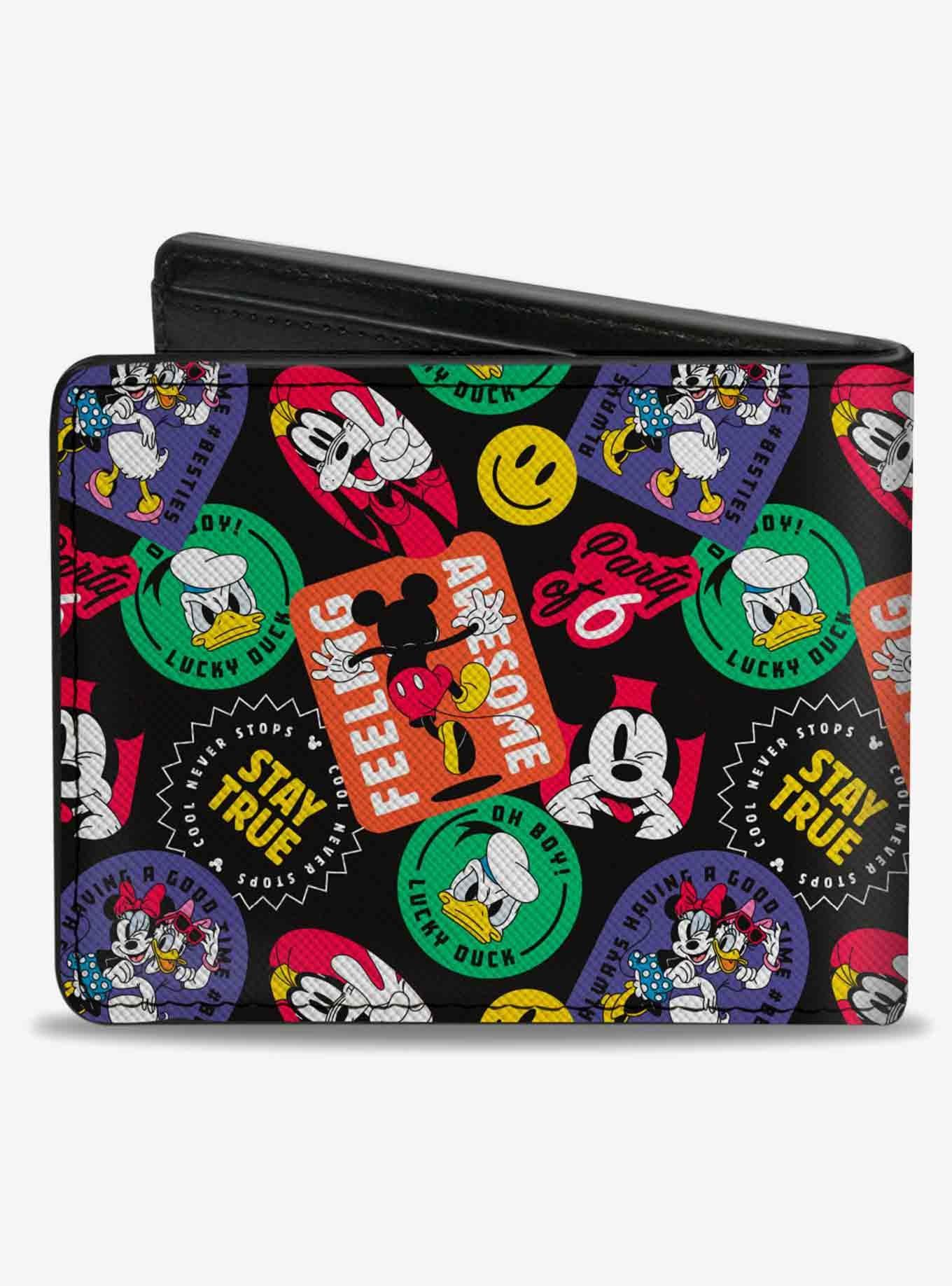 Disney Disney The Sensational Expression Badges Bifold Wallet, , hi-res