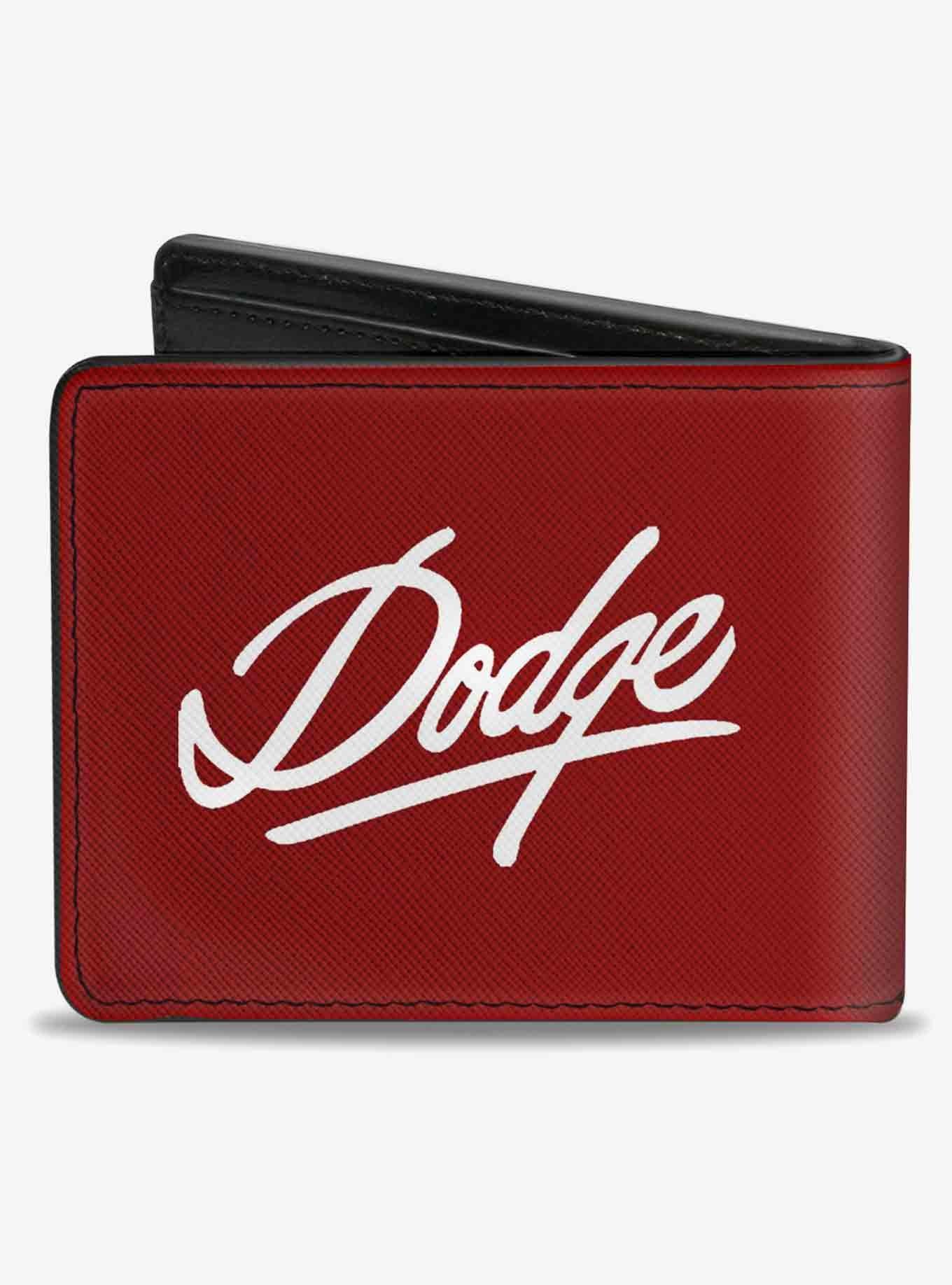 Dodge Emblem Script Burgundy Bifold Wallet