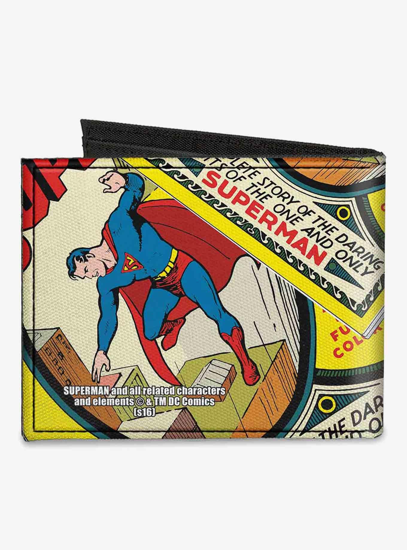 DC Comics Classic Superman 1 Flying Cover Pose Canvas Bifold Wallet