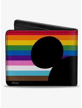 Disney Mickey Mouse Pride Ears Icon Inclusion Rainbow Stripe Bifold Wallet, , hi-res