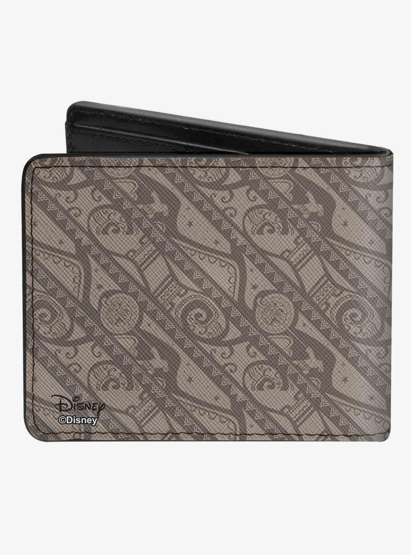 Disney Moana Maui Pose Tribal Stripe Collage Bifold Wallet, , hi-res