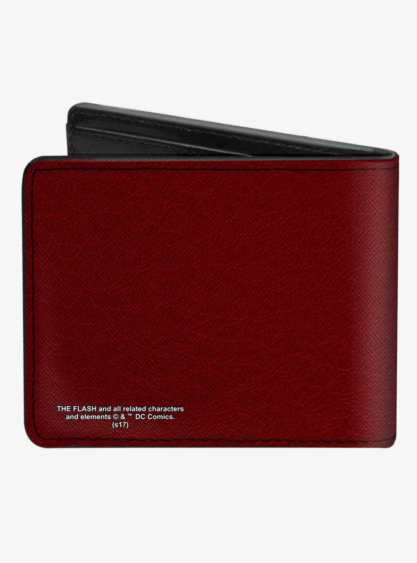 DC Comics The Flash Logo5 Burgundy Bifold Wallet, , hi-res