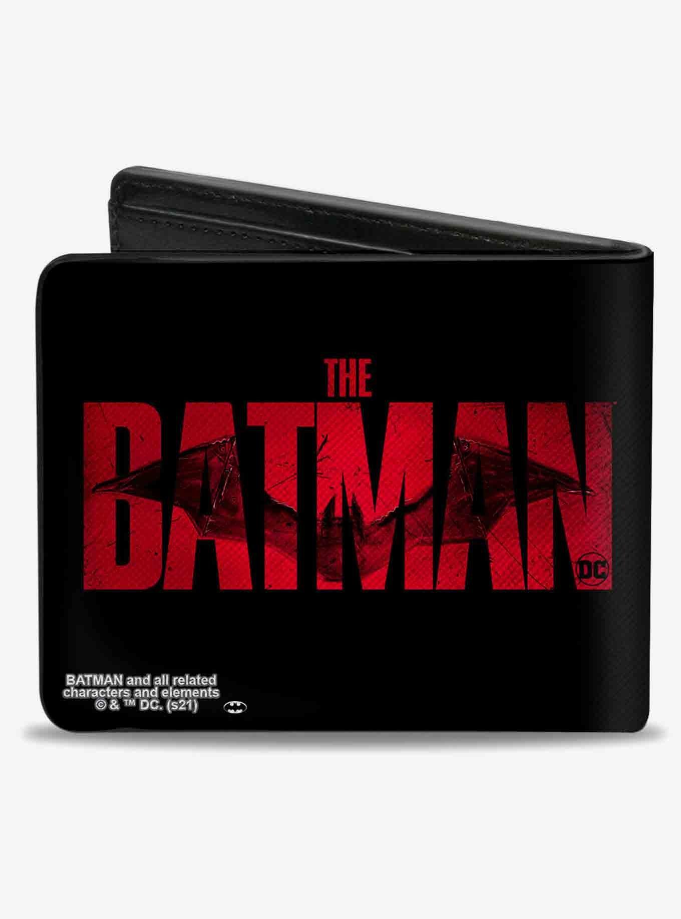 DC Comics The Batman Movie Bat Title Weathered Bifold Wallet, , hi-res