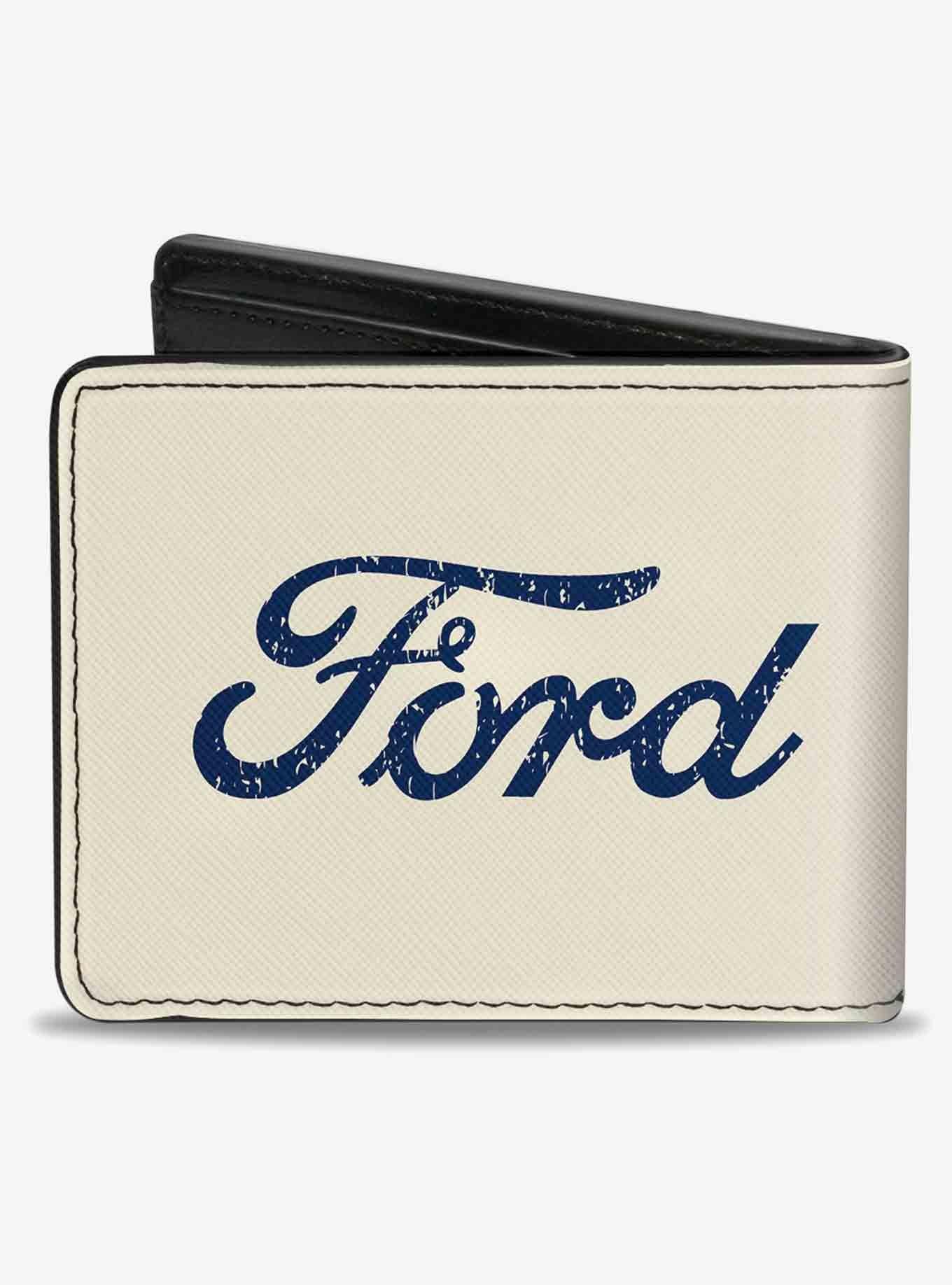 Vintage Cobra Jet Logo Cobra Stars Ford Script Bifold Wallet, , hi-res