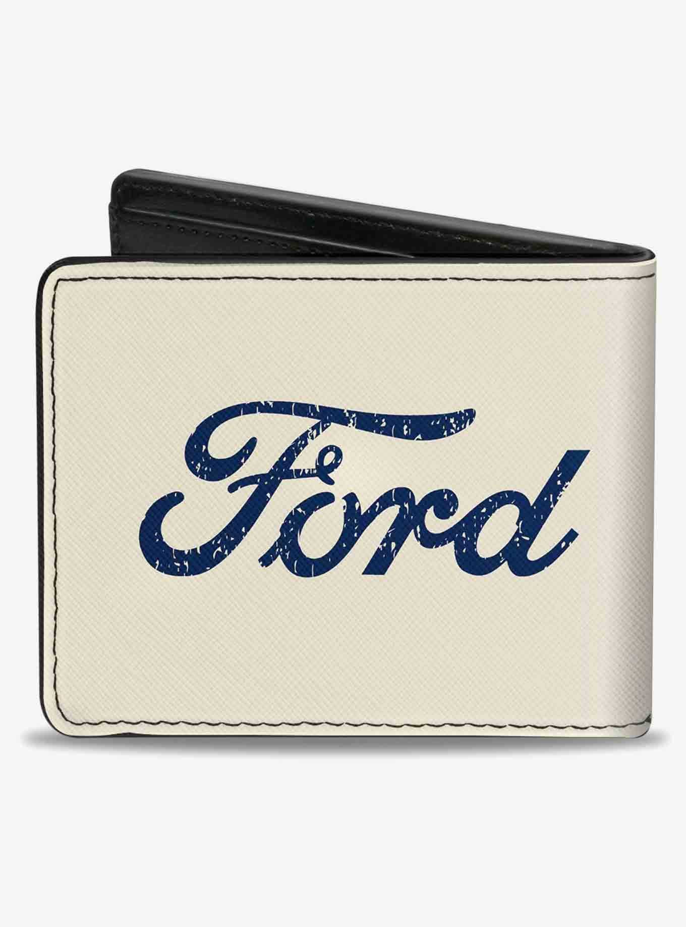 Vintage Cobra Jet Logo Cobra Stars Ford Script Bifold Wallet, , hi-res