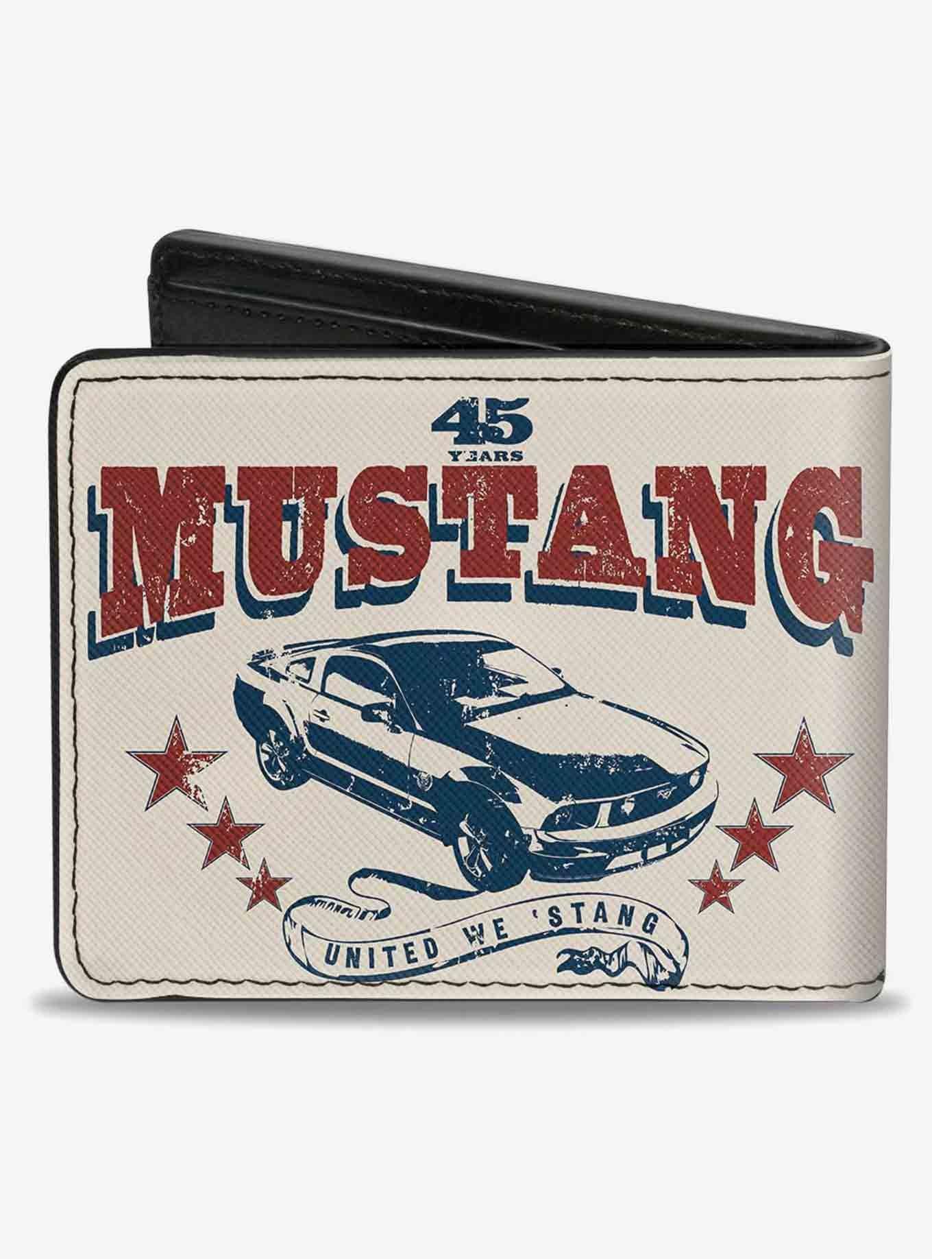 Vintage Mustang 45 Years United We Stang Scroll Bifold Wallet, , hi-res