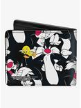 Looney Tunes Sylvester and Tweety Poses Scattered Bifold Wallet, , alternate
