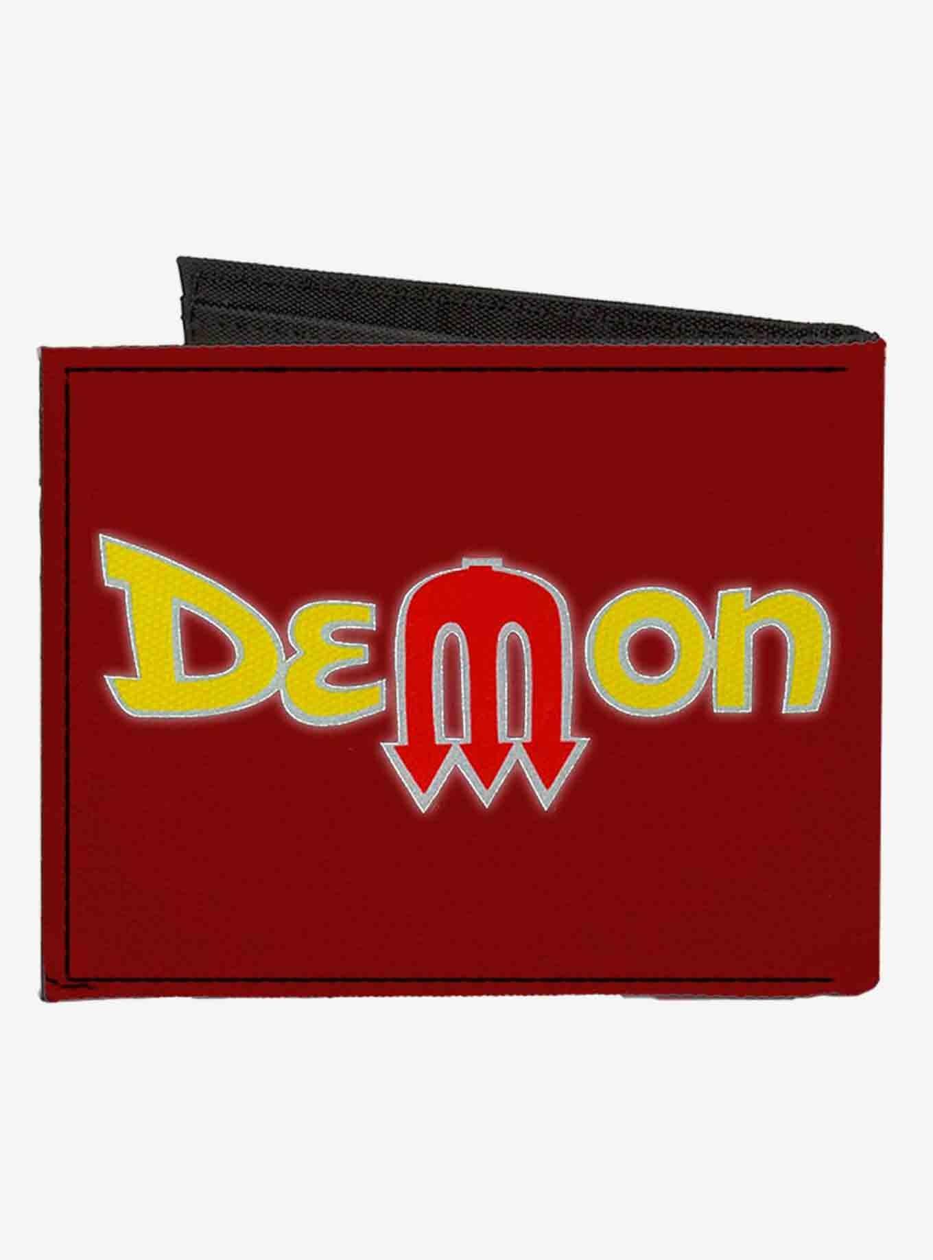 Vintage Dodge Demon Logo Vintage Dodge DEMON Logo Burgundy Canvas Bifold Wallet