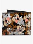 Looney Tunes Tasmanian Devil Vortex Poses Scattered Canvas Bifold Wallet, , alternate