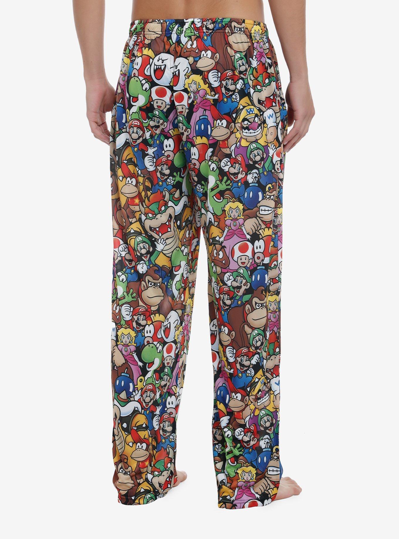 Super Mario Allover Print Pajama Pants, MULTI, alternate