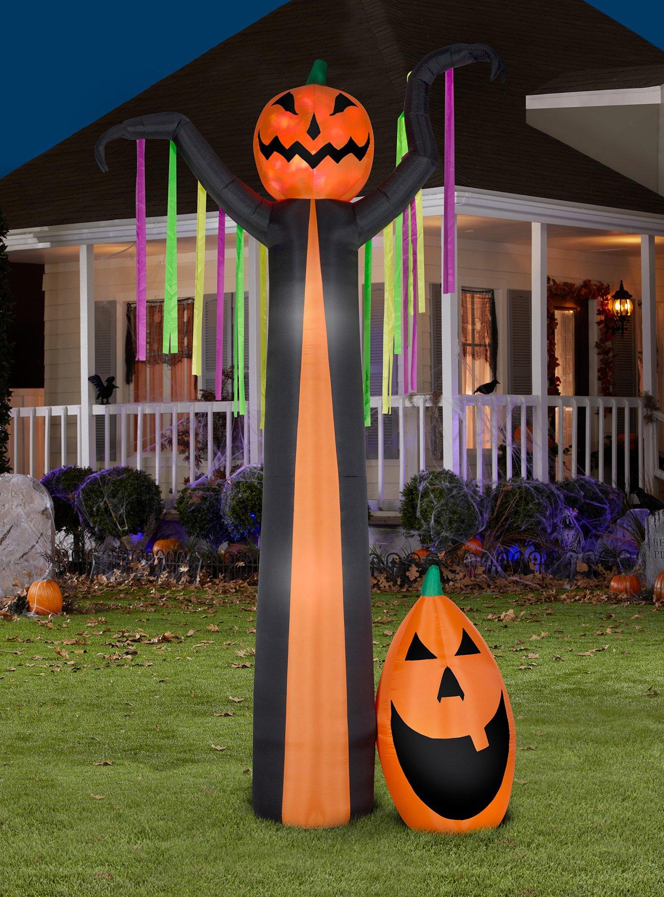 Fire And Ice Frightening Pumpkin Projection Airblown, , hi-res