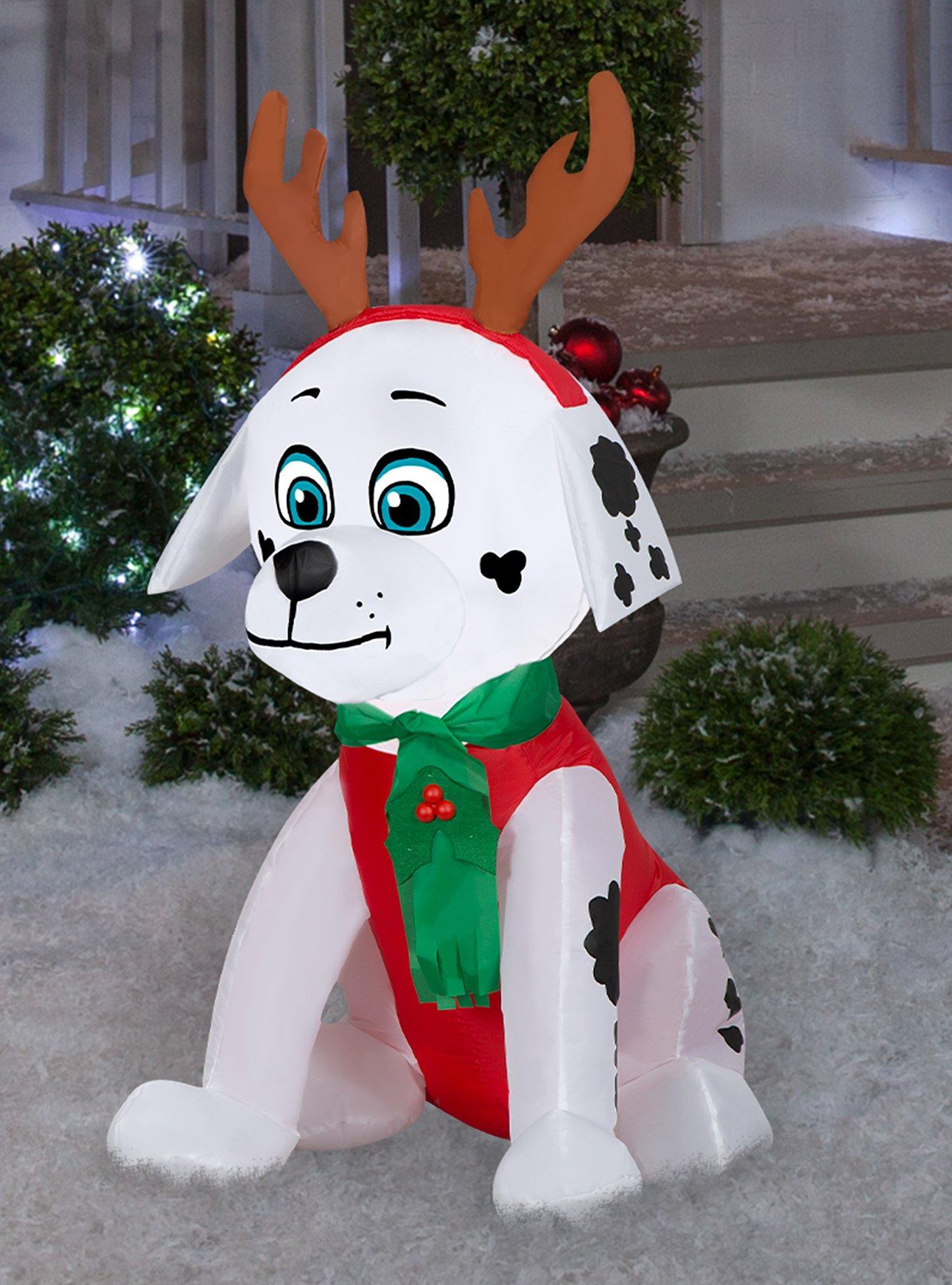 Nickelodeon Paw Patrol Marshall With Antlers And Scarf Small Airblown, , alternate