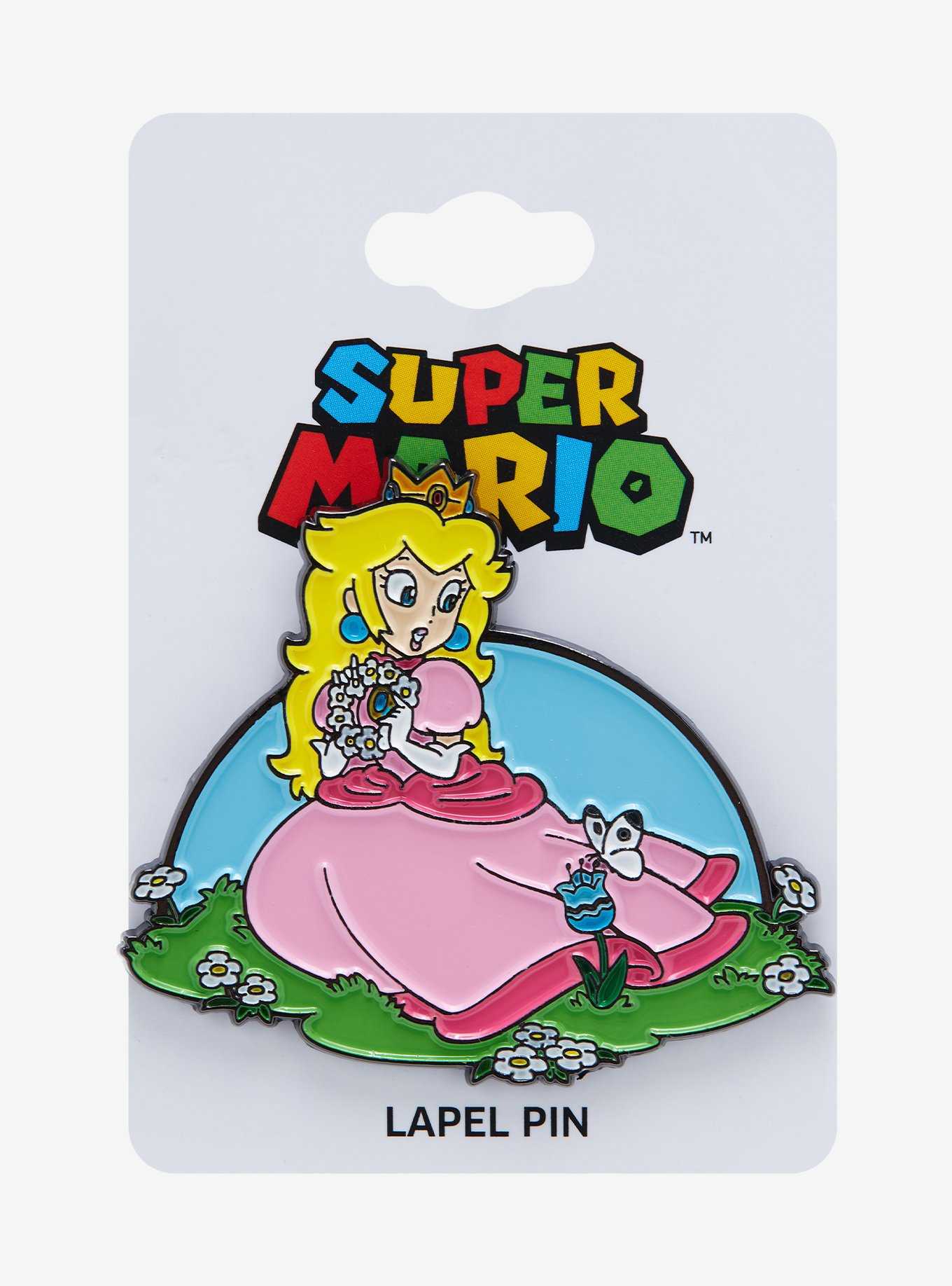 Nintendo Super Mario Bros. Princess Peach Floral Enamel Pin - BoxLunch Exclusive, , hi-res