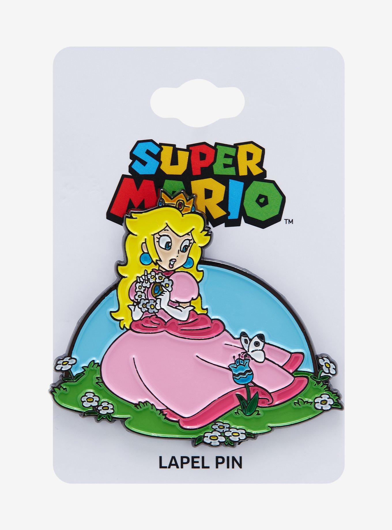 Nintendo Super Mario Bros. Princess Peach Floral Enamel Pin - BoxLunch Exclusive, , hi-res