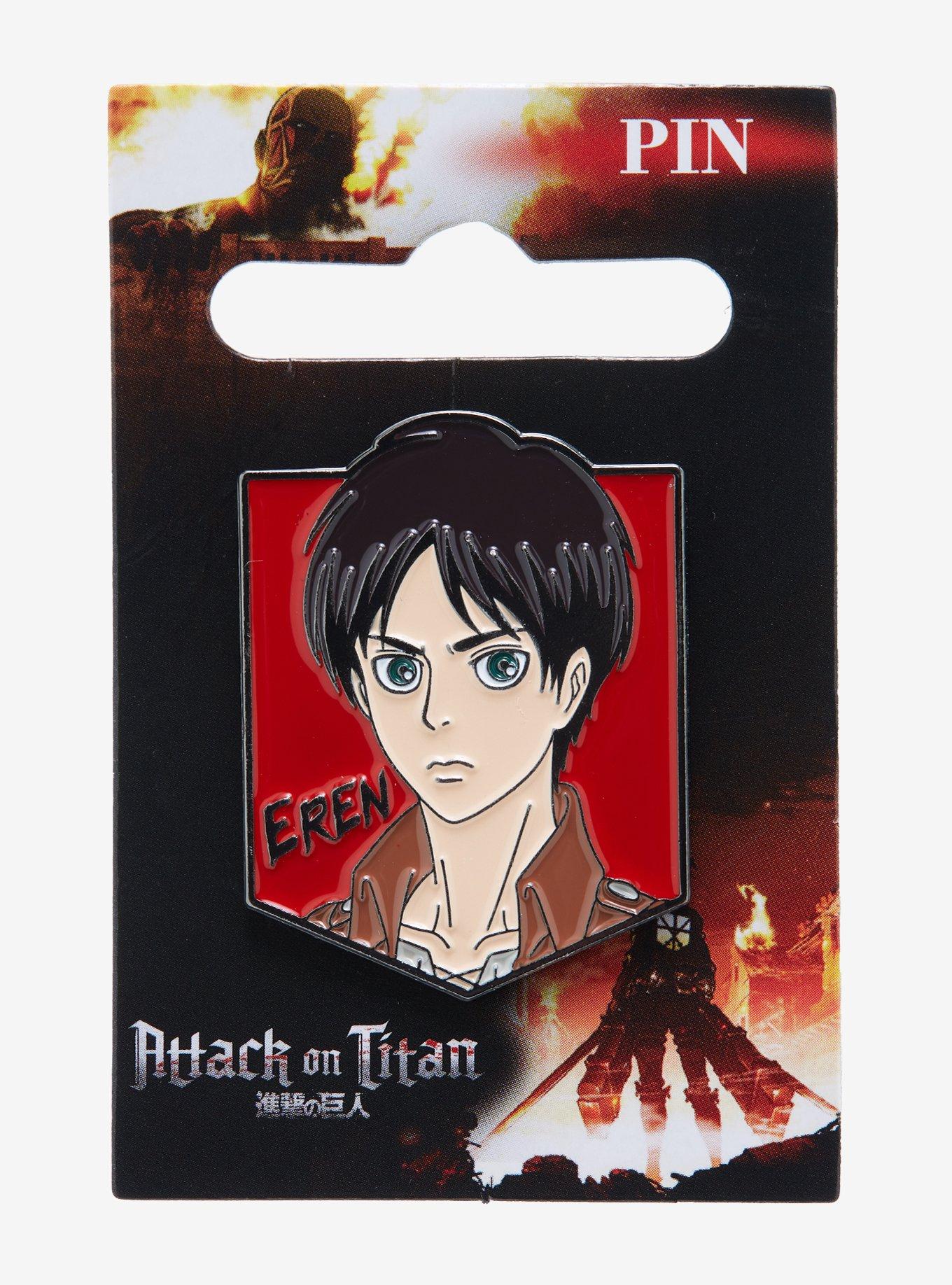Attack on Titan Eren Jaegar Portrait Enamel Pin - BoxLunch Exclusive, , hi-res