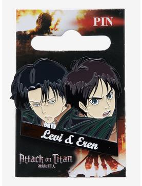 Attack on Titan Levi & Eren Portrait Enamel Pin - BoxLunch Exclusive, , hi-res