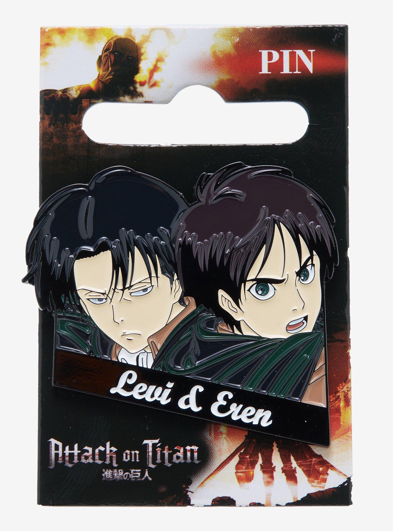 Attack on Titan Levi & Eren Portrait Enamel Pin - BoxLunch Exclusive, , alternate