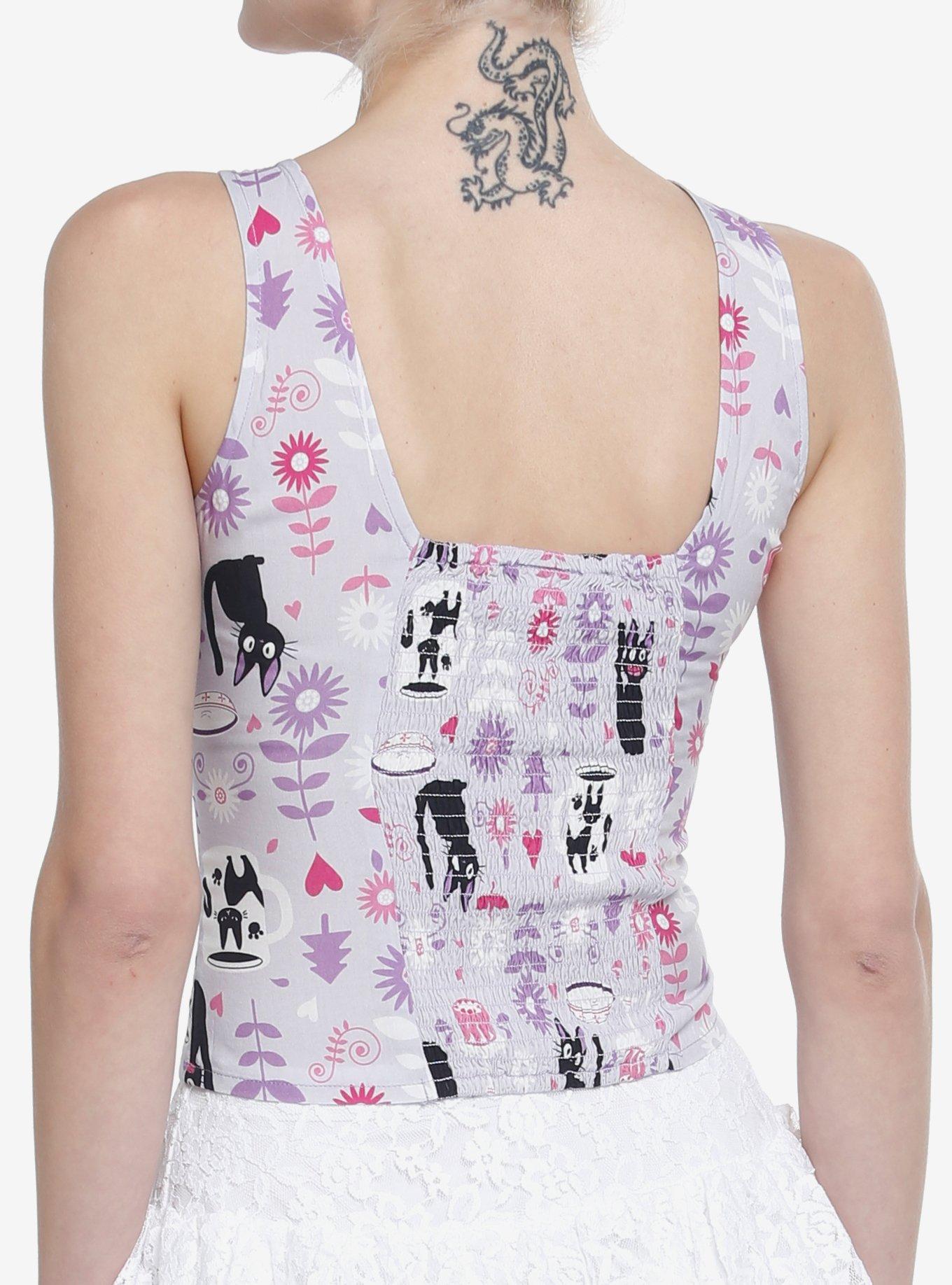 Studio Ghibli Kiki's Delivery Service Jiji Bustier Tank Top, MULTI, alternate